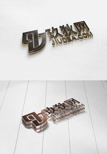 3D立体字效果logo样机智能贴图