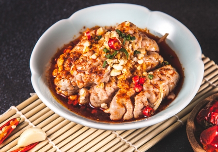 麻辣猪脑花美食图片