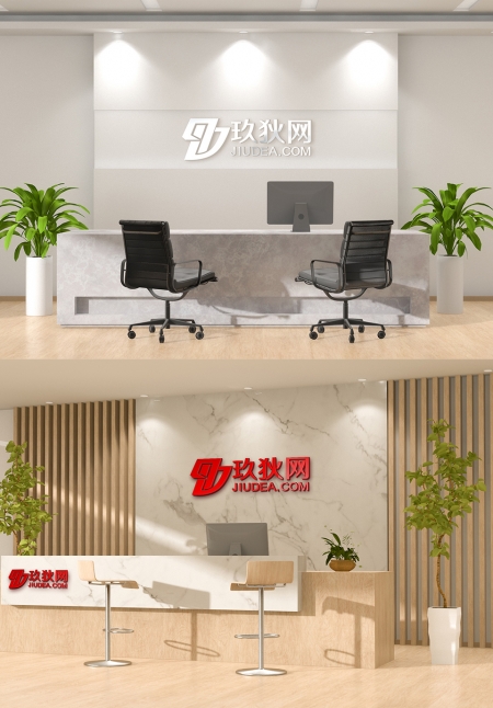简约乡镇党建服务中心前台设计展示样机